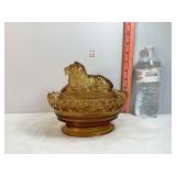 Amber Lion on Nest Bowl SEE DESCRIP