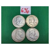 4 - 1949-1951 Franklin Half Dollars