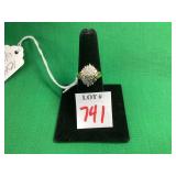 10k Ring w/Baggette Diamonds Sz 7