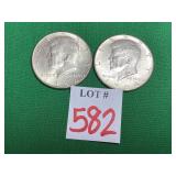 2 - 1964 Kennedy Half Dollars