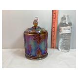 Carnival Glass Harvest Grape Canister