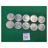 10 - 1974 Kennedy Half Dollars