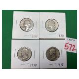 4 - 1939 Washington Quarters