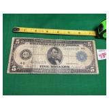 1914 $5 Silver Certificate 'Horse Blanket' Note