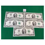 5 - 1976 Series $2 Bills