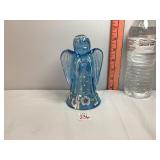 Fenton Blue Iridescent Praying Angel Figure
