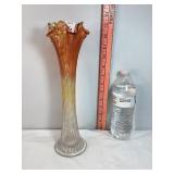 Marigold Ombre Carnival Glass Vase