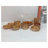 Carnival Glass Marigold Ashtray & Accessories