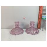 Fenton Dusty Rose Candle Holders