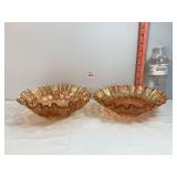 Carnival Glass Marigold Coin Dot Bowls