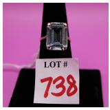 14k Blue Jadeite Ring Sz 7