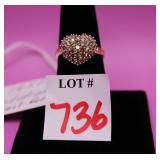 14k Heart w/Diamond Ring Sz 7
