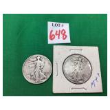 1940 & 1944 Walking Liberty Half Dollars