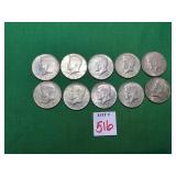 10 - 1967 Kennedy Half Dollars