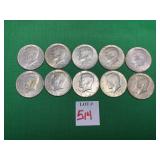 10 - 1968 Kennedy Half Dollars