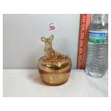 Jeannette Carnival Glass Scottie Dog Trinket Box