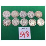 10 Mercury Dimes
