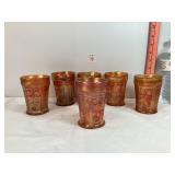 Carnival Glass Marigold Butterfly & Berry Glasses