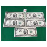 5 - 1976 Series $2 Bills