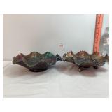 Northwood Carnival Glass Ruffled Bowls