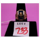 10k 1963 Mens Johnstown Class Ring Sz 9