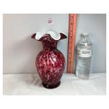 Fenton Pink & Green Murrhina Vase