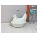 Westmoreland Milk Glass Hen on Nest