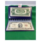 10 - 1953 Series $2 Red Certificates in Album
