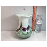Fenton Pulled Feather Glass Vase