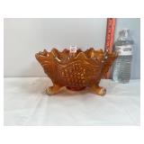 Persian Medallion Fenton Marigold Footed Bowl