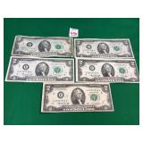 5 - 1976 Series $2 Bills