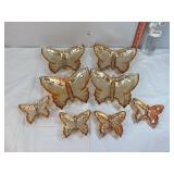 Carnival Glass Marigold Butterfly Dishes