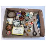 Vtg Collectible Pens, Pins, Tin & Misc