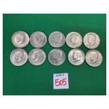 10 - 1971 & 1972 Kennedy Half Dollars