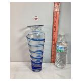Blenko Blue Swirl Vase