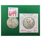 1918 & 1935 Walking Liberty Half Dollars