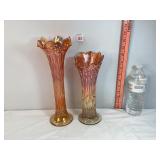 Carnival Glass Marigold Swung Vases