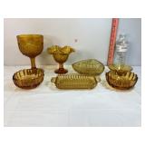 Vtg Amber Glassware