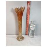 Marigold Carnival Glass Vase
