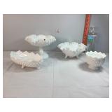Asst Fenton Hobnail Milk Glass