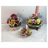 Capodimonte Porcelain Floral Centerpieces