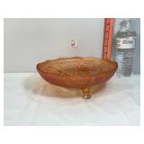 Carnival Glass Marigold Two Flowers Bowl