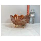 Carnival Glass Marigold Grape and Leaf Bowl