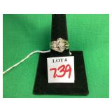 10k Gold Ring w/Approx 1c Diamonds Sz 7