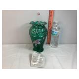 Fenton Designer Emerald Green Iridescent Vase