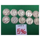 10 Mercury Dimes