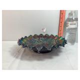 Amethyst Northwood Wishbone Carnival Glass Bowl