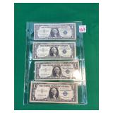 4 - 1957 Series $1 Silver Certificates