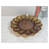 Carnival Glass Amber Egg Plate