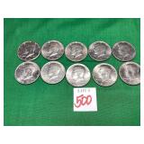 10 - 1971 Kennedy Half Dollars